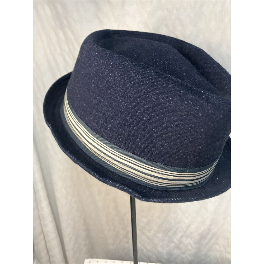 VTG Trevero Blue Fedora Men’s Hat L  Cotton Polyester Spandex - Picture 6 of 12